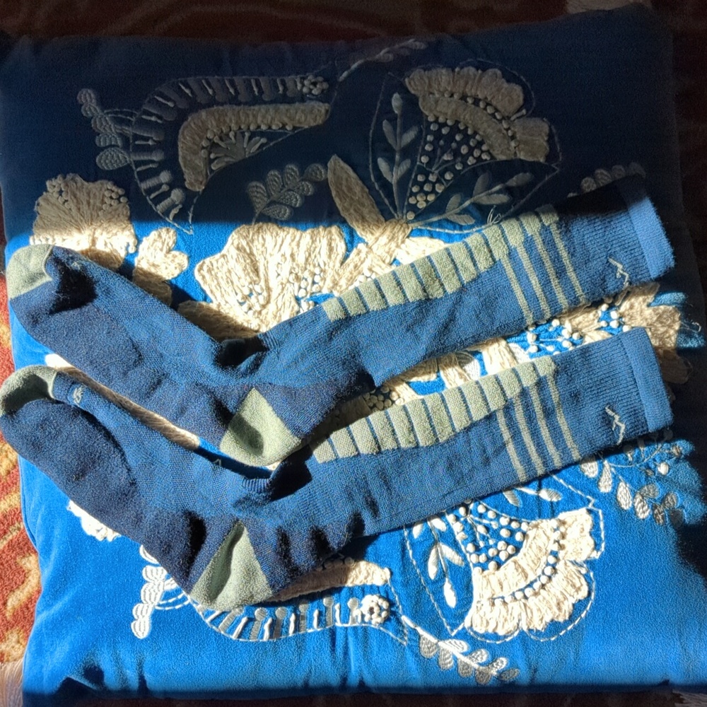 XL Darn Tough™ OTC Midweight Merino Wool Ski Socks Blue Padded Snowboard